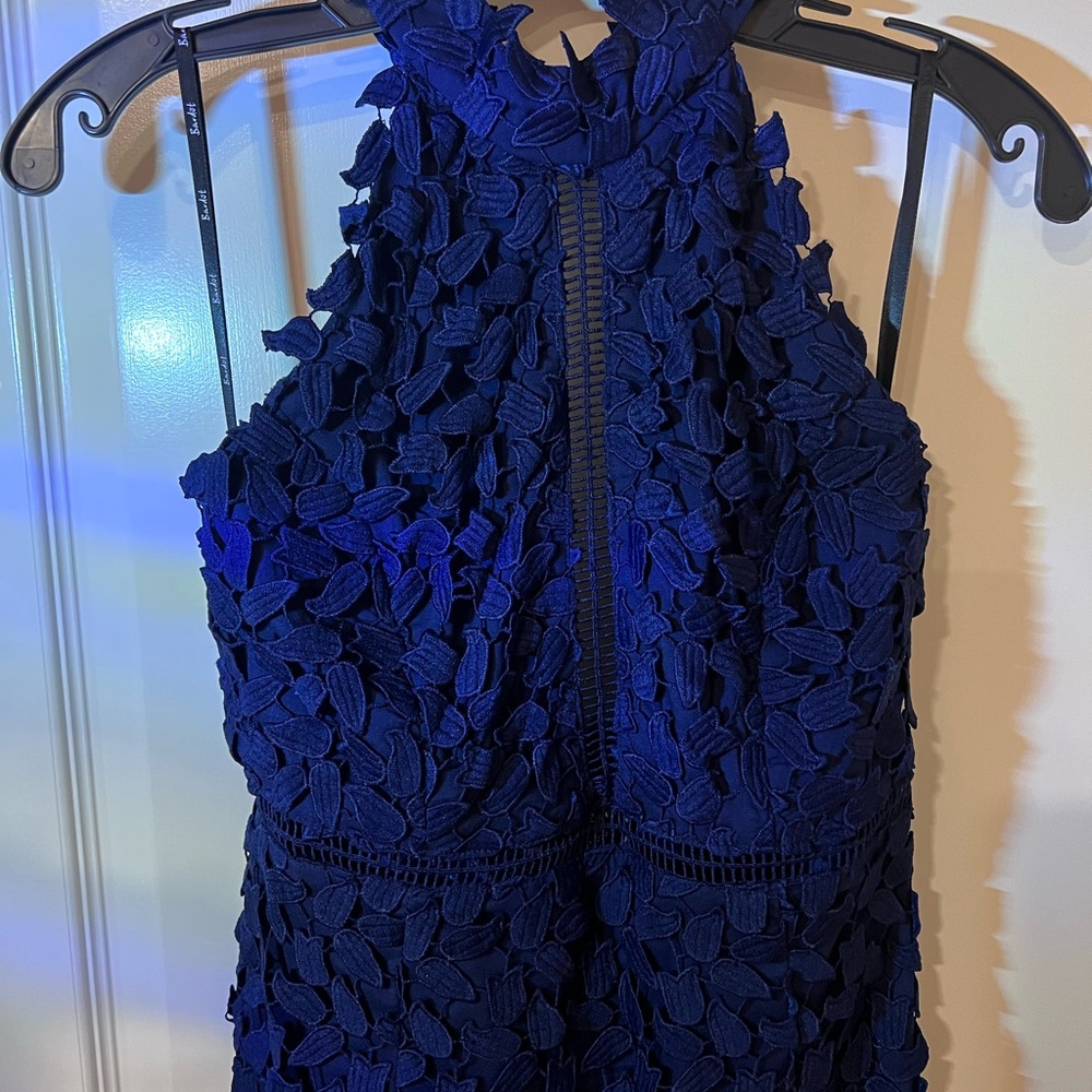 Bardot Gemma Navy Blue Lace Dress - Size 6 - Picture 4 of 9